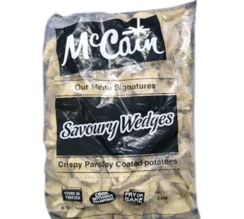 Mccain Potato Seasoned Wedges 2.5kg Bag *5